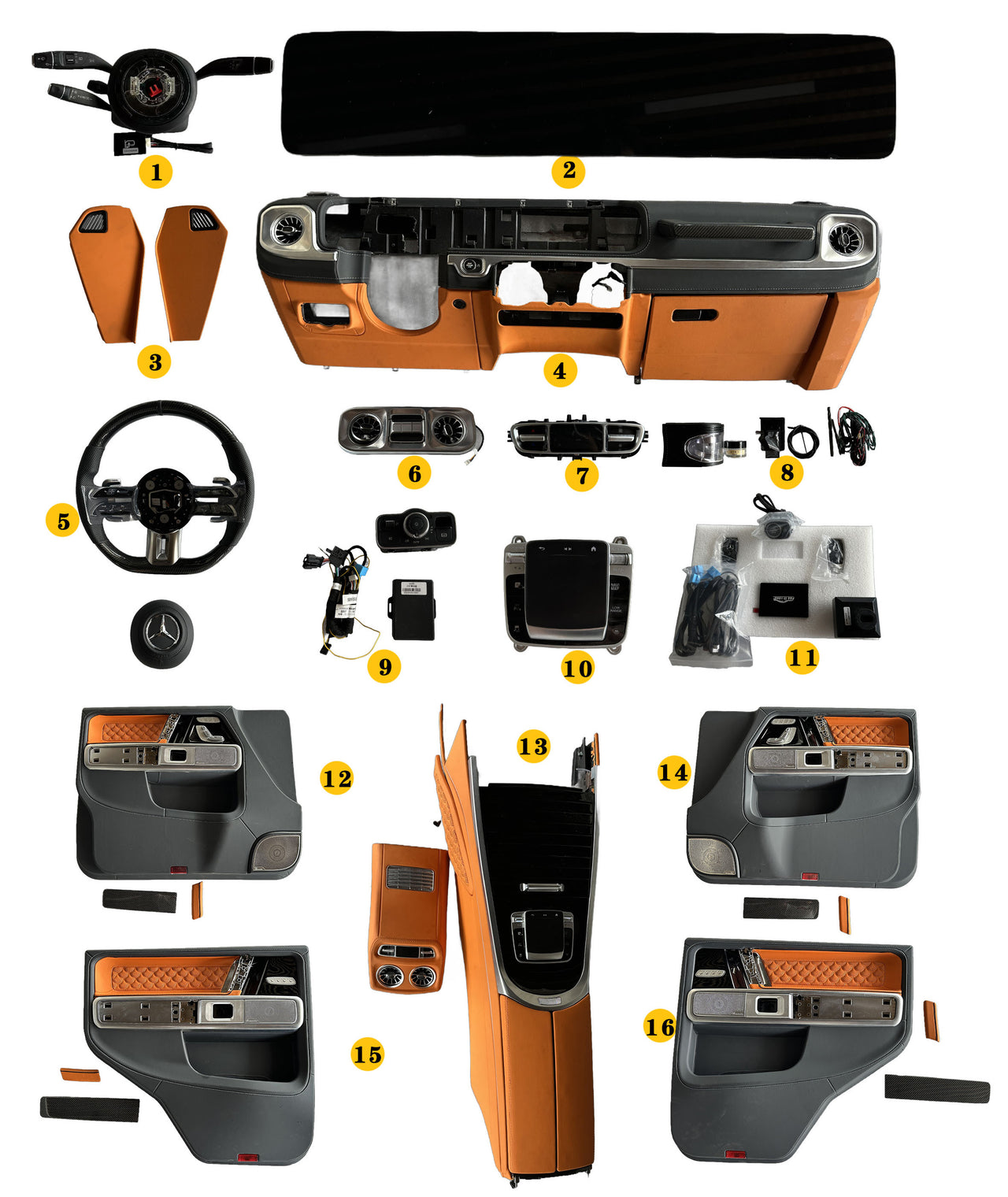 CONVERSION INTERIOR KIT for MERCEDES BENZ G CLASS W463 G350 G450 G500 G550 G600 G63 G65 2013 - 2018 UPGRADE to W465 2024+
