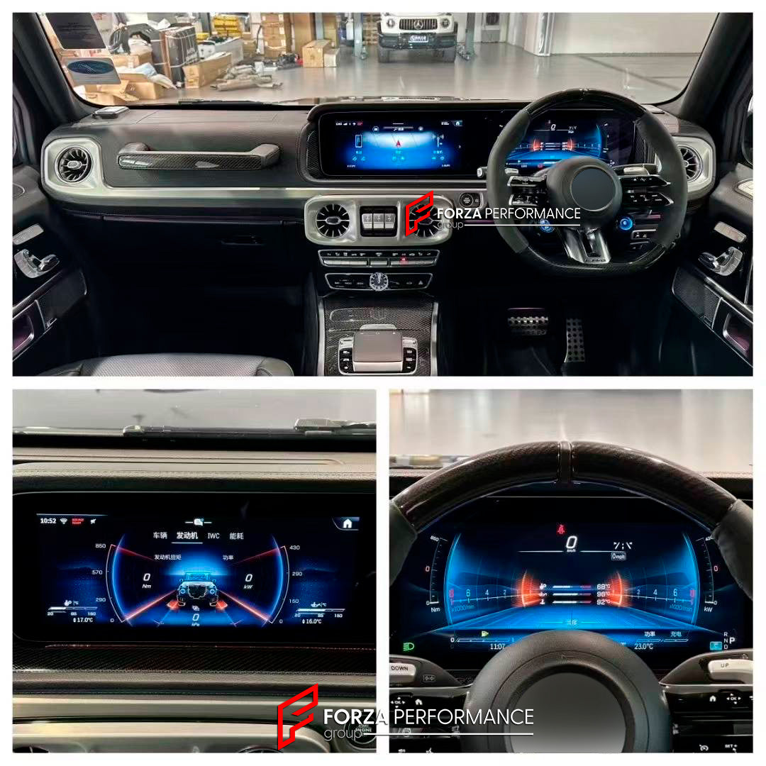 CONVERSION INTERIOR KIT for MERCEDES-BENZ G-CLASS W463 2002 - 2017 to W463A W464 2018 - 2024

Set includes:

AMG Steering Wheel

Dashboard Assembly

Display Screen
Center Panel
Center Console Armrest


Note: Professional installation and elctricain are required.

Payment ►
Visa

Mastercard

PayPal with a credit card (add 4.4% at checkout)
Payoneer
Cryptocurrency
Shipment ►
By express DHL/UPS/TNT/FedEx
To the local international airport
Special line by air
Special line by the sea
To Europe and the UK by trai
