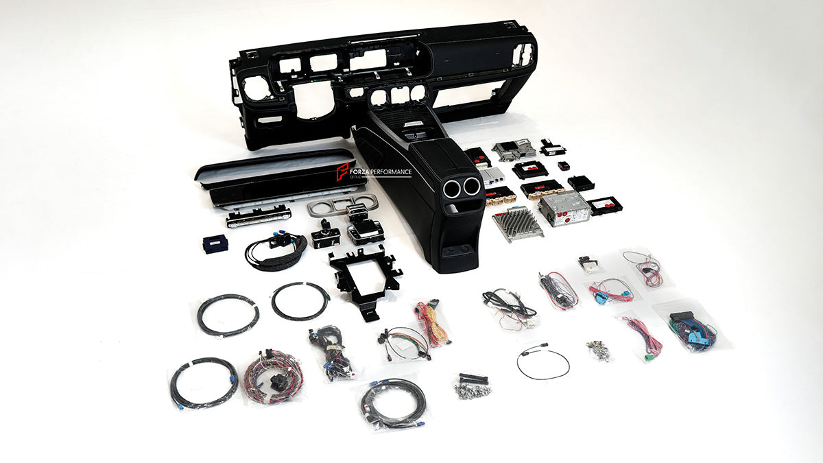 CONVERSION INTERIOR KIT for MERCEDES BENZ G CLASS W464 2018 - 2024 upgrade to W465 2025+

Set includes:

Dashboard Assembly

Dashboard Screen
Center Panel
Center Console Armrest

Control Units
Wiring

Note: Professional installation and elctricain are required.

Payment ►
Visa

Mastercard

PayPal with a credit card (add 4.4% at checkout)
Payoneer
Cryptocurrency
Shipment ►
By express DHL/UPS/TNT/FedEx
To the local international airport
Special line by air
Special line by the sea
To Europe and the UK by train