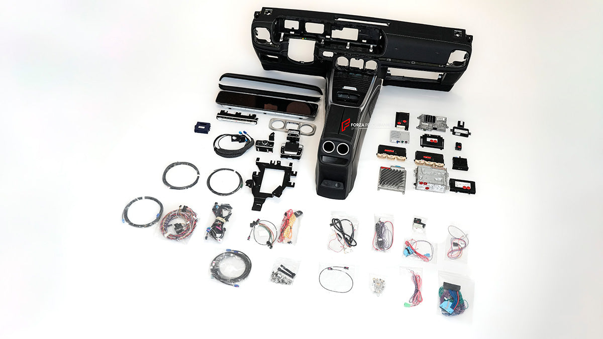 CONVERSION INTERIOR KIT for MERCEDES BENZ G CLASS W464 2018 - 2024 upgrade to W465 2025+

Set includes:

Dashboard Assembly

Dashboard Screen
Center Panel
Center Console Armrest

Control Units
Wiring

Note: Professional installation and elctricain are required.

Payment ►
Visa

Mastercard

PayPal with a credit card (add 4.4% at checkout)
Payoneer
Cryptocurrency
Shipment ►
By express DHL/UPS/TNT/FedEx
To the local international airport
Special line by air
Special line by the sea
To Europe and the UK by train