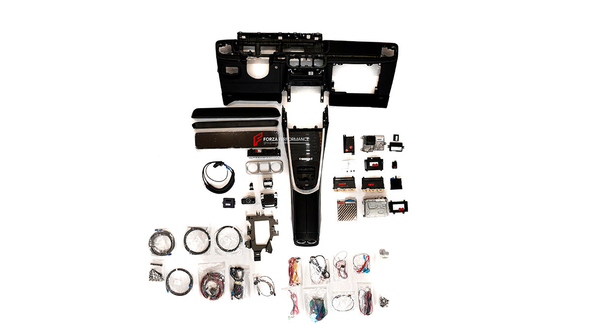 CONVERSION INTERIOR KIT for MERCEDES BENZ G CLASS W464 2018 - 2024 upgrade to W465 2025+

Set includes:

Dashboard Assembly

Dashboard Screen
Center Panel
Center Console Armrest

Control Units
Wiring

Note: Professional installation and elctricain are required.

Payment ►
Visa

Mastercard

PayPal with a credit card (add 4.4% at checkout)
Payoneer
Cryptocurrency
Shipment ►
By express DHL/UPS/TNT/FedEx
To the local international airport
Special line by air
Special line by the sea
To Europe and the UK by train