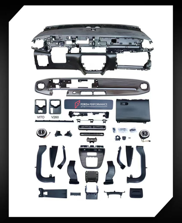 CONVERSION INTERIOR KIT for MERCEDES BENZ V CLASS W447 2016 - 2023 UPGRADE TO V CLASS W447 AMG 2024+

Set includes:

Dashboard Trims
Display Screen
Air Vent Covers
Center Console Box

Material: Plastic

Note: Professional installation is required.

Payment ►
Visa
Mastercard
PayPal with a credit card (add 4.4% at checkout)
Payoneer
Cryptocurrency
Shipment ►
By express DHL/UPS/TNT/FedEx
To the local international airport
Special line by air
Special line by the sea
To Europe and the UK by train

Please let us 