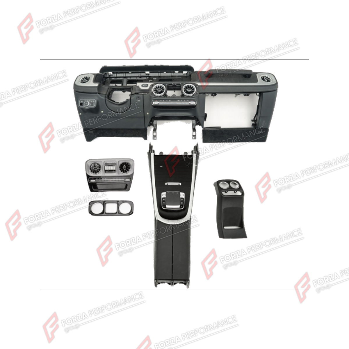 CONVERSION INTERIOR KIT for MERCEDES-BENZ G-CLASS W464 G63 G350 G350D G400D G500 G550 2019 - 2024 UPGRADE to G-CLASS W465 2025+

Set includes:
Interior Kit

Material: Plastic

NOTE: Professional installation is required.