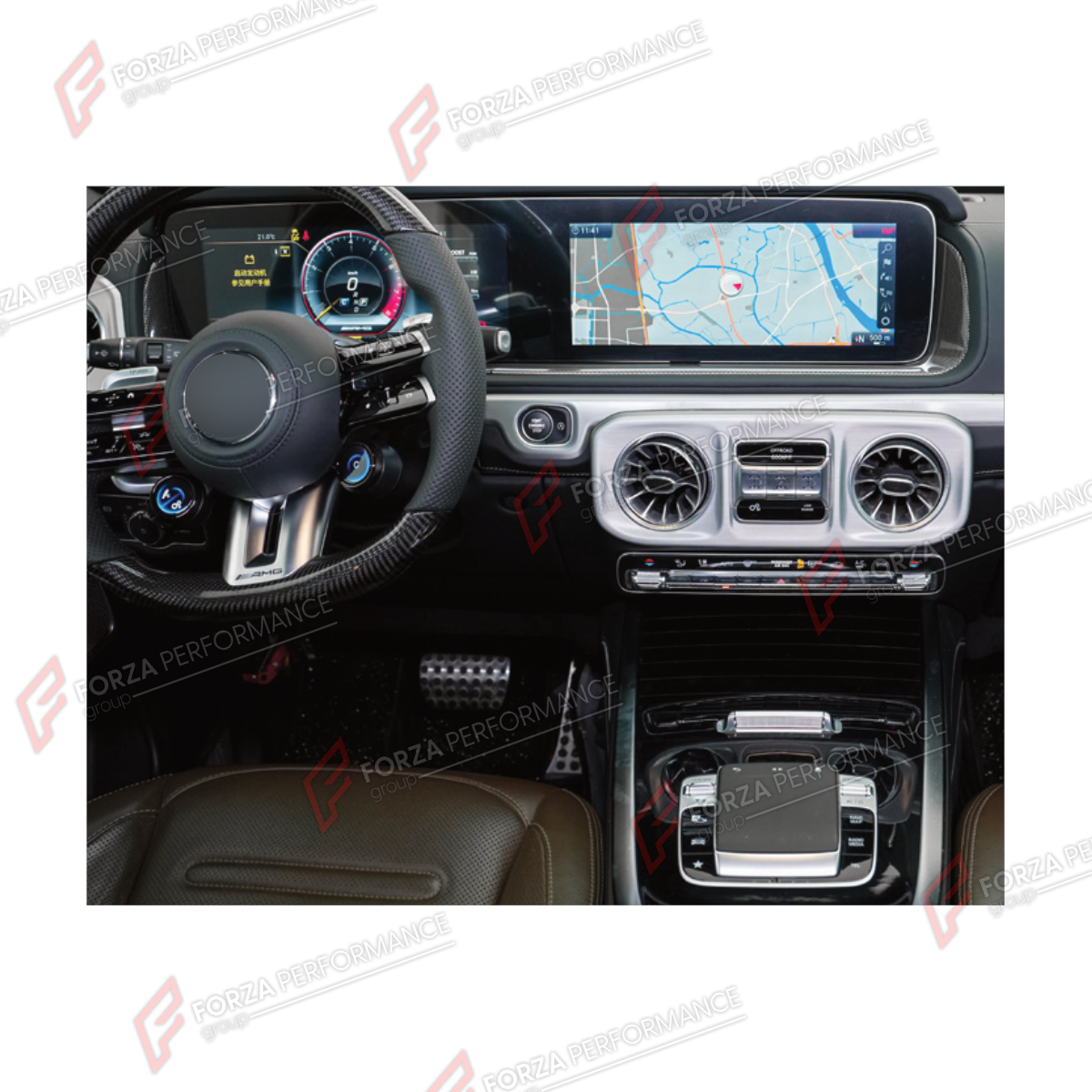 CONVERSION INTERIOR KIT for MERCEDES-BENZ G-CLASS W464 G63 G350 G350D G400D G500 G550 2019 - 2024 UPGRADE to G-CLASS W465 2025+ FORZA PERFORMANCE custom fit HU7 Retrofit Kit

Set includes:
Interior Kit

Material: Plastic

NOTE: Professional installation is required.