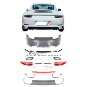 CONVERSION REAR BUMPER KIT for PORSCHE 911 991.1 CARRERA 2011 - 2017 upgrade to 991.2 CARRERA 2015 - 2020

Set includes:

Rear Tail Lights
Rear Bumper
Rear Diffuser
Exhaust Tips

Material: Plastic

NOTE: Professional installation is required.CONVERSION REAR BUMPER KIT for PORSCHE 911 991.1 CARRERA 2011 - 2017 upgrade to 991.2 CARRERA 2015 - 2020

Set includes:

Rear Tail Lights
Rear Bumper
Rear Diffuser
Exhaust Tips

Material: Plastic

NOTE: Professional installation is required.