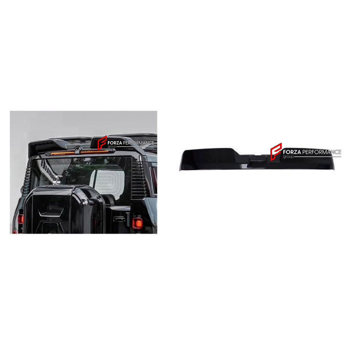 CONVERSION ROOF SPOILER for JETOUR T2 TRAVELLER 2024+ UPGRADE to LAND ROVER DEFENDER L663 2020+ FORZA PERFORMANCE custom fit LM Style
Set includes:

Roof Spoiler
Material: Plastic

NOTE: Professional installation is required.