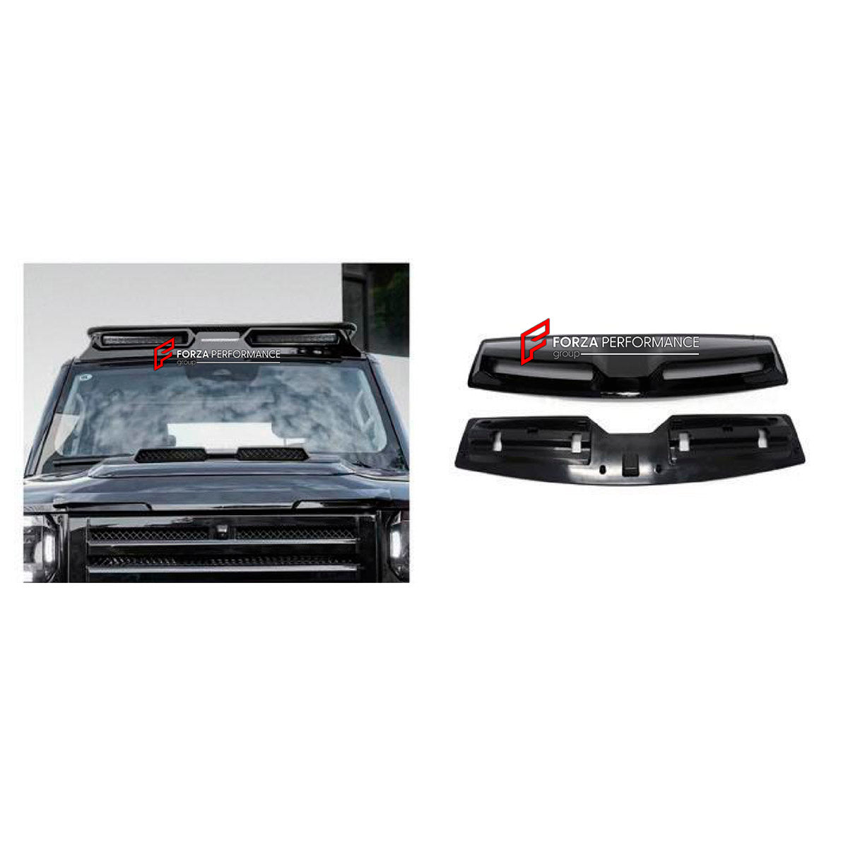 CONVERSION ROOF LIGHT BAR for JETOUR T2 TRAVELLER 2024+ UPGRADE to LAND ROVER DEFENDER L663 2020+ FORZA PERFORMANCE custom fit LM Style

Set includes:
Roof Light Bar

Material: Plastic

NOTE: Professional installation is required.