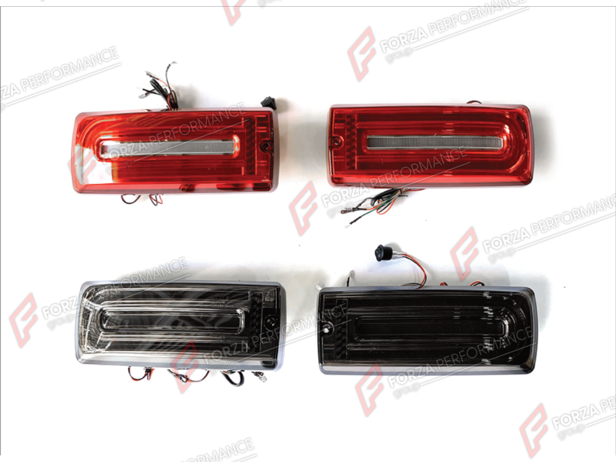 CONVERSION TAIL LIGHTS for MERCEDES-BENZ G-CLASS W463 2008 - 2018 UPGRADE to G-CLASS W464 2019 - 2024

Set includes:
Tail Lights

Material: Plastic

NOTE: Professional installation is required.