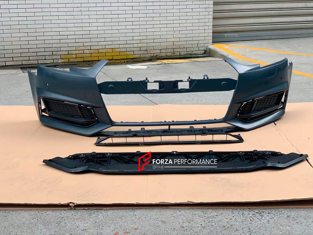 DRY CARBON BODY KIT FOR AUDI S4 B9 2016 - 2019

Set includes:

Front Bumper Assembly
Fog Lights
Grille
Rear Diffuser
Exhaust Tips

MATERIAL: Plastic

NOTE:Professional installation is required.