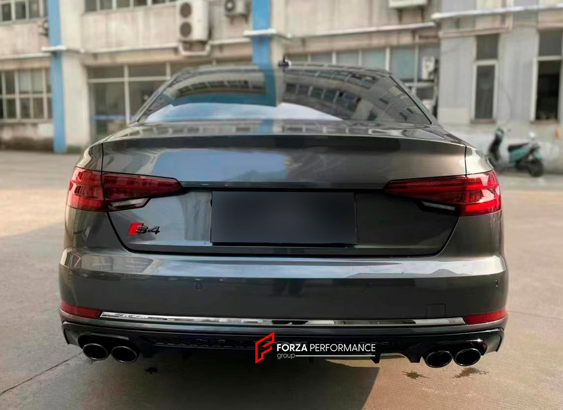DRY CARBON BODY KIT FOR AUDI S4 B9 2016 - 2019

Set includes:

Front Bumper Assembly
Fog Lights
Grille
Rear Diffuser
Exhaust Tips

MATERIAL: Plastic

NOTE:Professional installation is required.