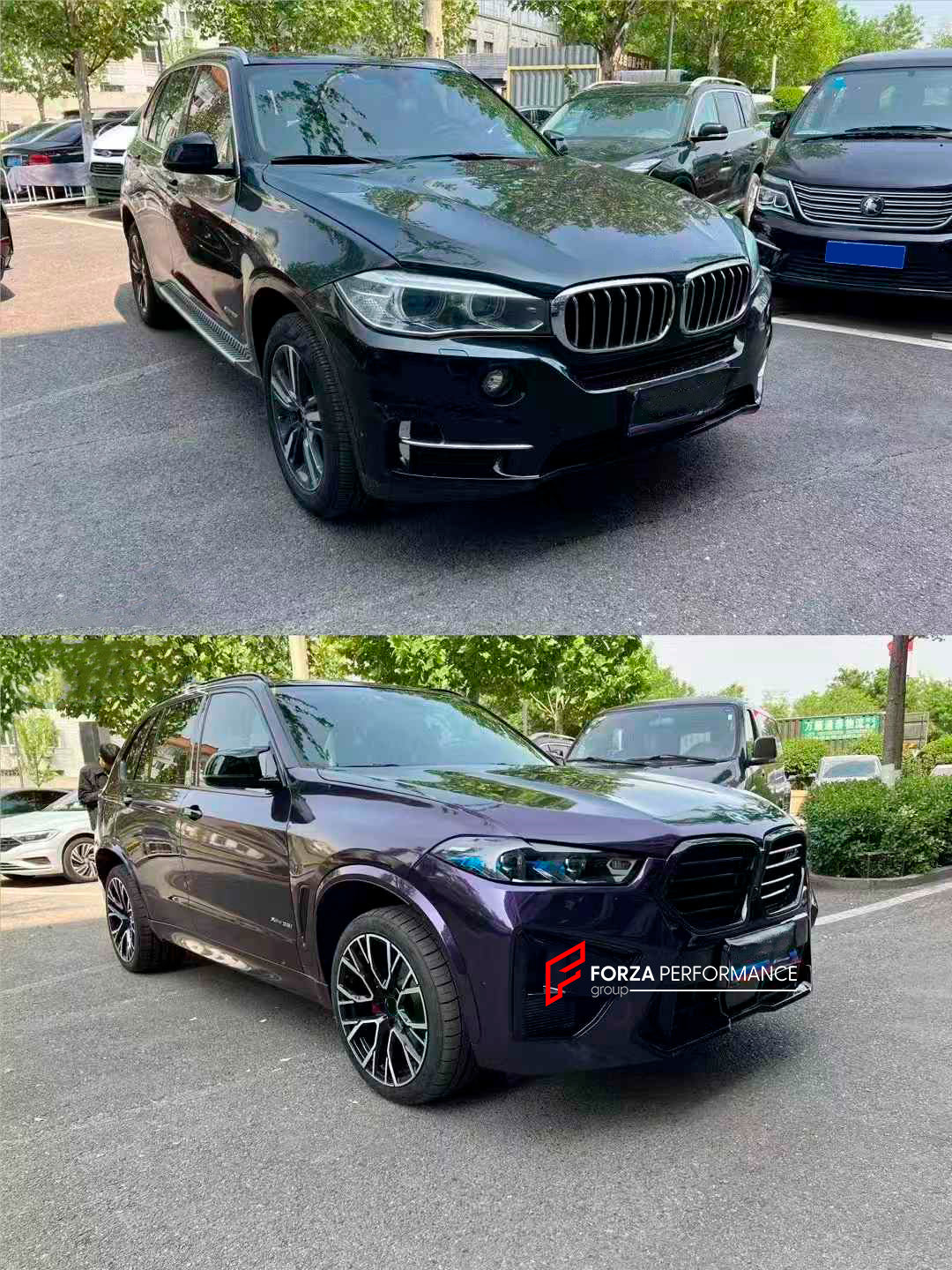 CONVERSION UPGRADE BODY KIT for BMW X5 F15 2014 - 2018 UPGRADE TO X5 G05 F95

Set includes:

Front Bumper assembly
Headlights&nbsp;
Front fenders

Side fender flares

Rear Trunk
Rear Bumper assembly
Rear tail lights

Exhaust tips

Material: Plastic + Aluminum + Stainless steel

Note: Professional installation is required