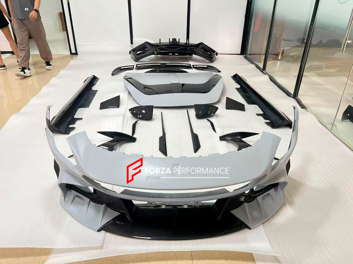 CONVERSION UPGRADE BODY KIT for FERRARI F12 BERLINETTA 2012 - 2017 upgrade to TDF

Set includes:

Front Lip
Front Bumper
Hood / Bonnet
Front Fenders
Side Skirts
Rear Spoiler
Rear Bumper
Rear Diffuser
Exhaust Tips

Material: Dry Carbon

Note: Professional installation is required.