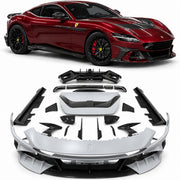 CONVERSION UPGRADE BODY KIT for FERRARI F12 BERLINETTA 2012 - 2017 upgrade to TDF

Set includes:

Front Lip
Front Bumper
Hood / Bonnet
Front Fenders
Side Skirts
Rear Spoiler
Rear Bumper
Rear Diffuser
Exhaust Tips

Material: Dry Carbon

Note: Professional installation is required.
