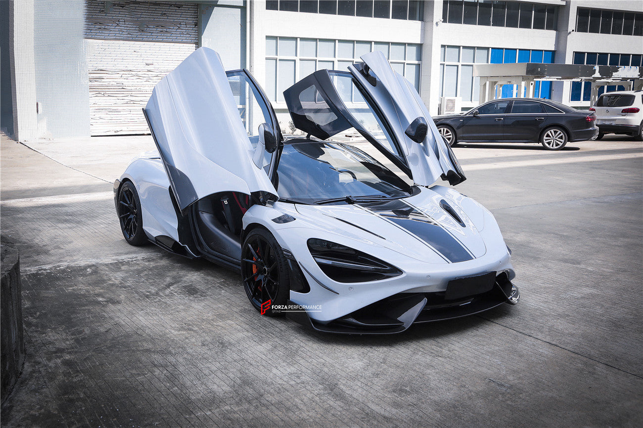 CONVERSION UPGRADE BODY KIT for MCLAREN 720S 2017 - 2023 upgrade to 765LT

Set includes:

Front Lip
Front Bumper

Front Fenders
Side Skirts
Rear Engine Cover
Rear Spoiler Wing
Rear Bumper
Rear Air Intake Vent Trims
Rear Bumper Canards
Rear Bumper Vents
Rear Diffuser


Material: Dry Carbon Fiber and Fiberglass 

NOTE: Professional installation is required

CONTACT US FOR MORE INFORMATION