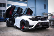 CONVERSION UPGRADE BODY KIT for MCLAREN 720S 2017 - 2023 upgrade to 765LT

Set includes:

Front Lip
Front Bumper

Front Fenders
Side Skirts
Rear Engine Cover
Rear Spoiler Wing
Rear Bumper
Rear Air Intake Vent Trims
Rear Bumper Canards
Rear Bumper Vents
Rear Diffuser


Material: Dry Carbon Fiber and Fiberglass 

NOTE: Professional installation is required

CONTACT US FOR MORE INFORMATION