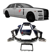 CONVERSION UPGRADE BODY KIT for ROLLS ROYCE PHANTOM 2002-2016 upgrade facelift to 2017+ 8 GEN 


Set includes:

Front Bumper

Front lip
Headlights
Front Fenders
Hood/Bonnet
Front grille cover
Side skirts

Rear trunk
Rear bumper
Rear fenders

Material: Fiberglass

NOTE: Professional installation is required. Rear fender cutting is required.



Why “Contact Us for Pricing”?

We don’t display fixed prices because our goal is to offer you the most competitive deal possible. Product costs often decrease over tim