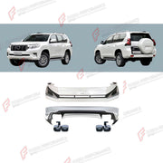 CONVERSION UPGRADE BODY KIT for TOYOTA LAND CRUISER PRADO 150 FACELIFT 2017 - 2024 FORZA PERFORMANCE custom fit Luxury Style
Set includes:

Front Bumper Assembly
Rear Bumper Assembly
Exhaust Tips
Material: Plastic

NOTE: Professional installation is required.