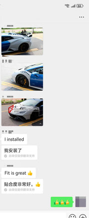 CONVERSION UPGRADE CARBON BODY KIT for LAMBORGHINI HURACAN LP580 LP610 2014 - 2019 upgrade to HURACAN STO LP 640

Set includes:
Front Lip
Front Bumper
Front Trunk with Air Inlets
Front Hood / Bonnet
Front Fenders
Front Fender Air Vents
Side Skirts
Rear Engine Trunk with Air Scoop
Engine Bay Panels
Rear Wing Spoiler
Rear Bumper

Material: Dry Carbon

NOTE: Professional installation is required