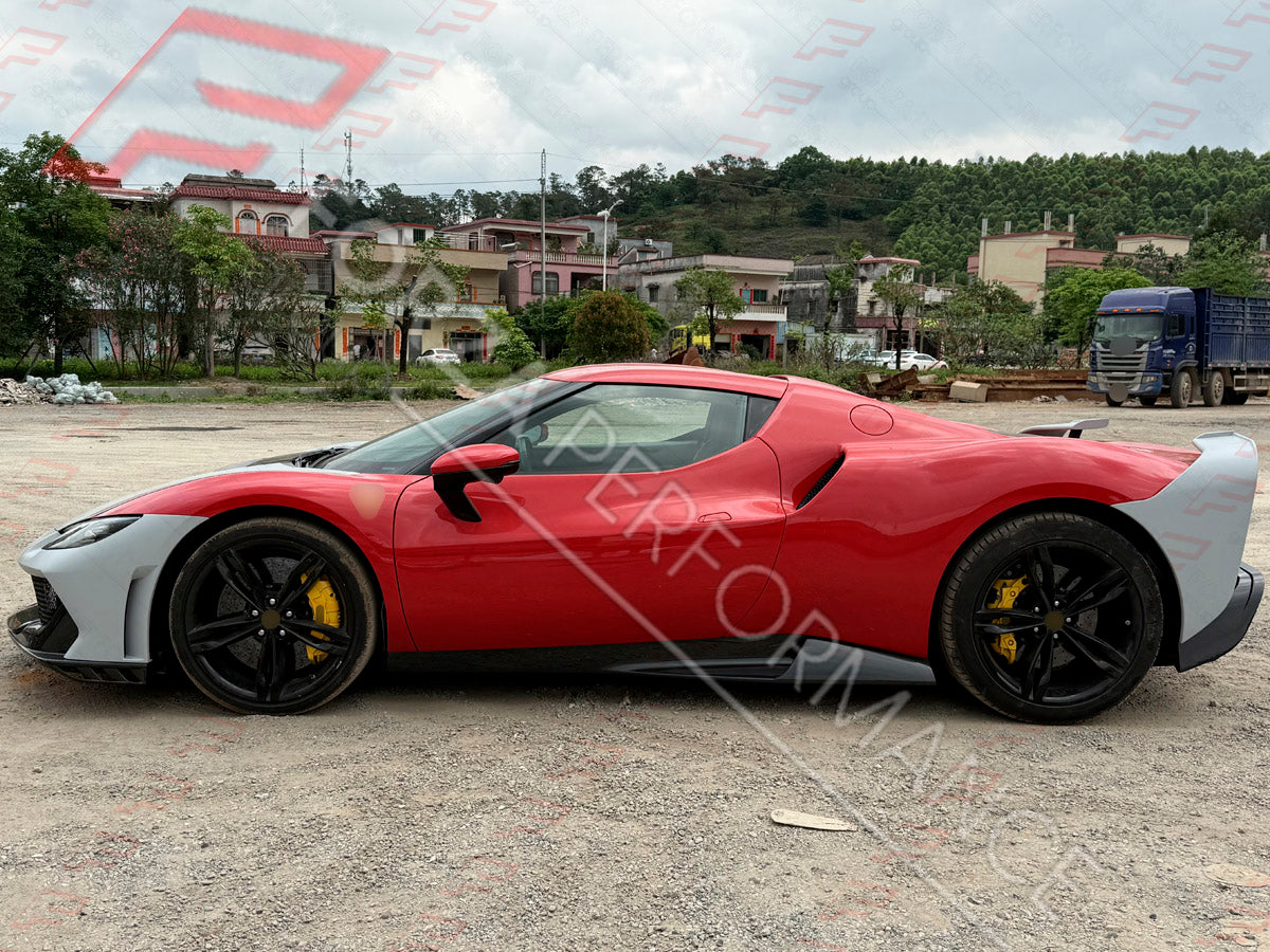 CONVERSION UPGRADE CARBON FRONT BUMPER for FERRARI 296 GTS GTB upgrade to SPECIALE

Set includes:

Front Bumper
Material: Carbon Fiber

Note: Professional installation is required.