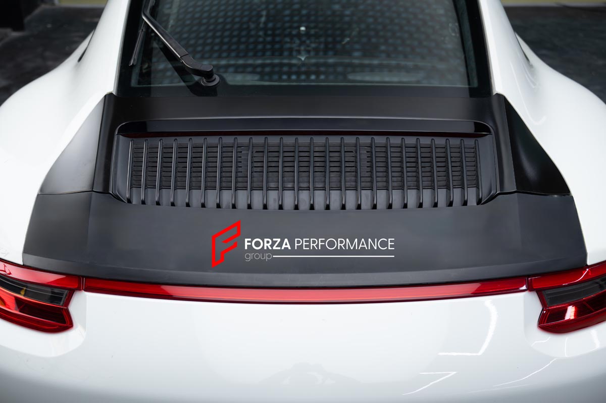 CONVERSION UPGRADE ENGINE DECLID WITH DUCK TAIL SPOILER for PORSCHE 911 991.1 CARRERA 2011 - 2017 upgrade to 991.2 2015 - 2020

Set includes:

Engine Declid with Brake Light
Engine Cover
Rear Duck Spoiler

Material: Plastic

Note: Professional installation is required

CONTACT US FOR PRICING