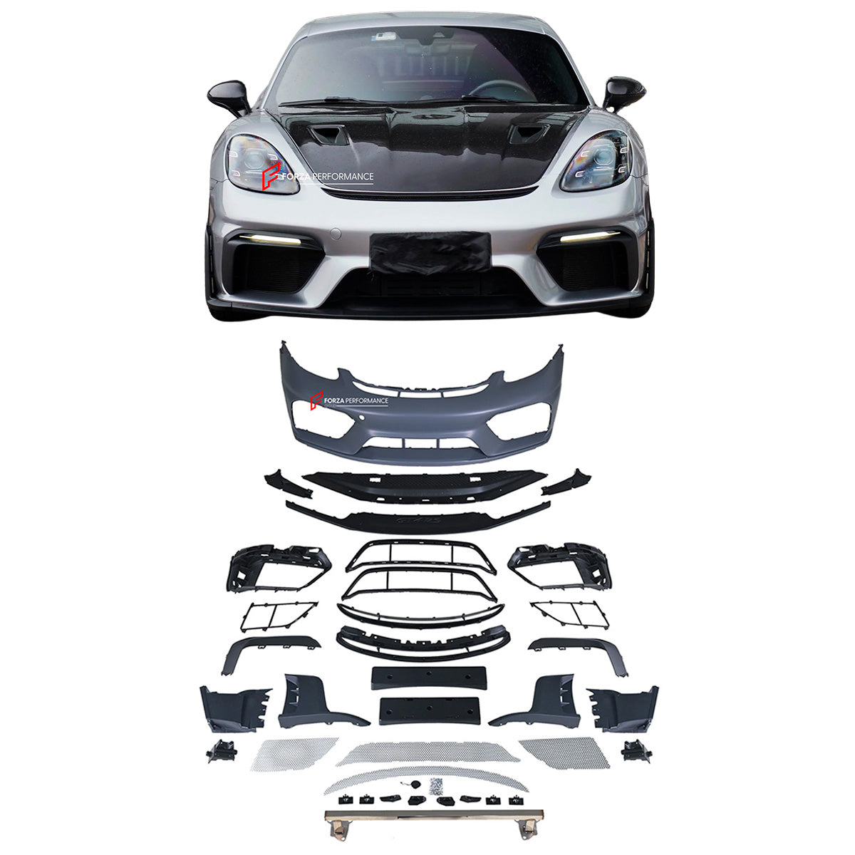 CONVERSION UPGRADE FRONT BUMPER KIT for PORSCHE 718 982 GT4 2016+ UPGRADE to GT4RS


Set includes:
Front Lip
Front Bumper Assembly



Material: Plastic

Note: Professional installation is required.