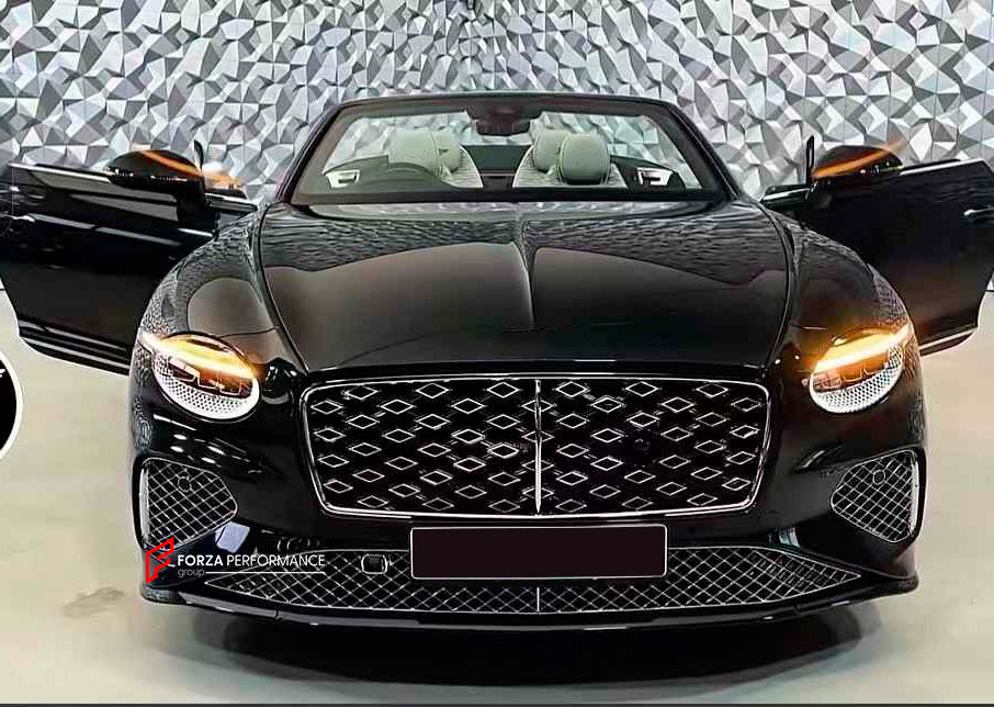CONVERSION UPGRADE FRONT GRILLE KIT for BENTLEY CONTINENTAL GT GTC 2024+ upgrade to MULLINER

Set includes:

Center Lower Grille
Side Mesh Grille
Grille

Note: Professional installation is required.
