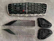 CONVERSION UPGRADE FRONT GRILLE KIT for BENTLEY CONTINENTAL GT GTC 2024+ upgrade to MULLINER

Set includes:

Center Lower Grille
Side Mesh Grille
Grille

Note: Professional installation is required.
