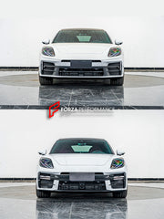 CONVERSION BODY KIT for PORSCHE PANAMERA S 4S 4E HYBRID 976 UPGRADE to PORSCHE PANAMERA 976 GTS FACELIFT

Set includes:

Front Bumper Assembly
Front DRL Lights
Grille
Side Skirts
Rear Diffuser
Exhaust Tips

Material: Plastic PP

Note: Professional installation is required.