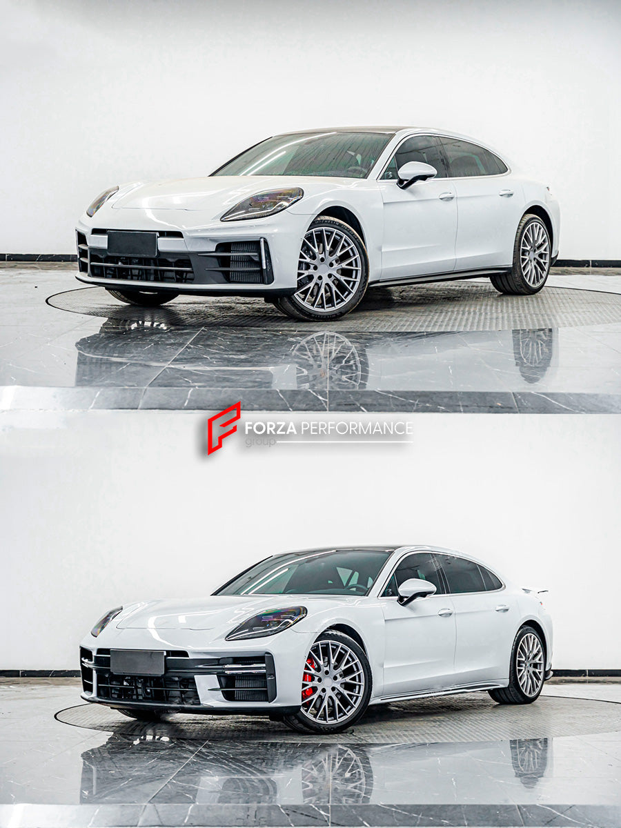 CONVERSION BODY KIT for PORSCHE PANAMERA S 4S 4E HYBRID 976 UPGRADE to PORSCHE PANAMERA 976 GTS FACELIFT

Set includes:

Front Bumper Assembly
Front DRL Lights
Grille
Side Skirts
Rear Diffuser
Exhaust Tips

Material: Plastic PP

Note: Professional installation is required.