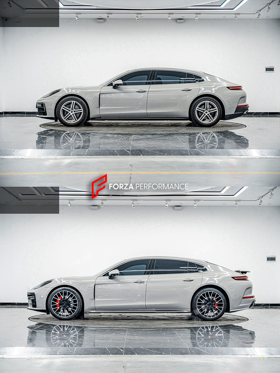 CONVERSION BODY KIT for PORSCHE PANAMERA S 4S 4E HYBRID 976 UPGRADE to PORSCHE PANAMERA 976 GTS FACELIFT

Set includes:

Front Bumper Assembly
Front DRL Lights
Grille
Side Skirts
Rear Diffuser
Exhaust Tips

Material: Plastic PP

Note: Professional installation is required.