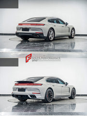 CONVERSION BODY KIT for PORSCHE PANAMERA S 4S 4E HYBRID 976 UPGRADE to PORSCHE PANAMERA 976 GTS FACELIFT

Set includes:

Front Bumper Assembly
Front DRL Lights
Grille
Side Skirts
Rear Diffuser
Exhaust Tips

Material: Plastic PP

Note: Professional installation is required.