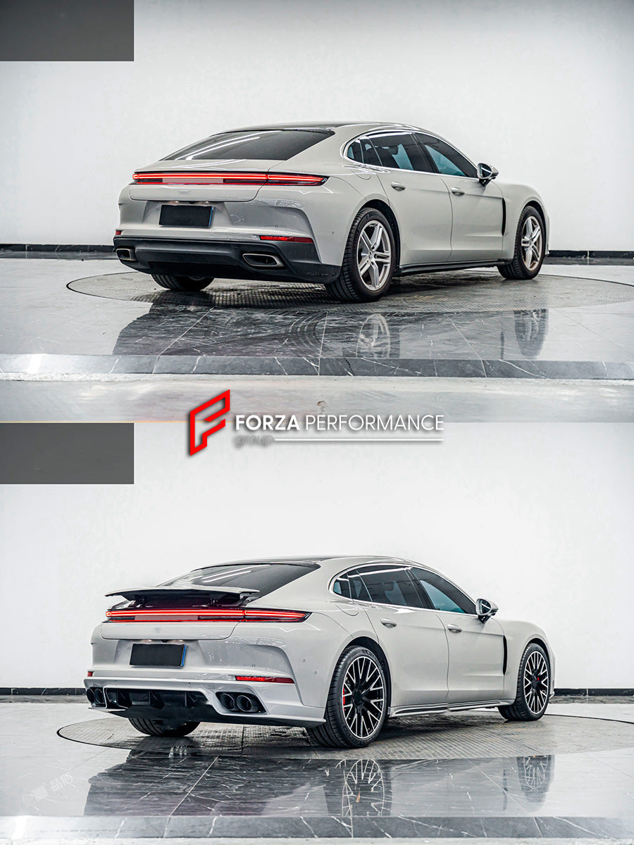 CONVERSION BODY KIT for PORSCHE PANAMERA S 4S 4E HYBRID 976 UPGRADE to PORSCHE PANAMERA 976 GTS FACELIFT

Set includes:

Front Bumper Assembly
Front DRL Lights
Grille
Side Skirts
Rear Diffuser
Exhaust Tips

Material: Plastic PP

Note: Professional installation is required.