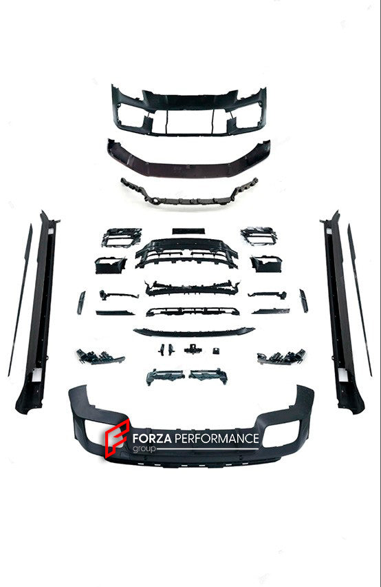 CONVERSION BODY KIT for PORSCHE PANAMERA S 4S 4E HYBRID 976 UPGRADE to PORSCHE PANAMERA 976 GTS FACELIFT

Set includes:

Front Bumper Assembly
Front DRL Lights
Grille
Side Skirts
Rear Diffuser
Exhaust Tips

Material: Plastic PP

Note: Professional installation is required.