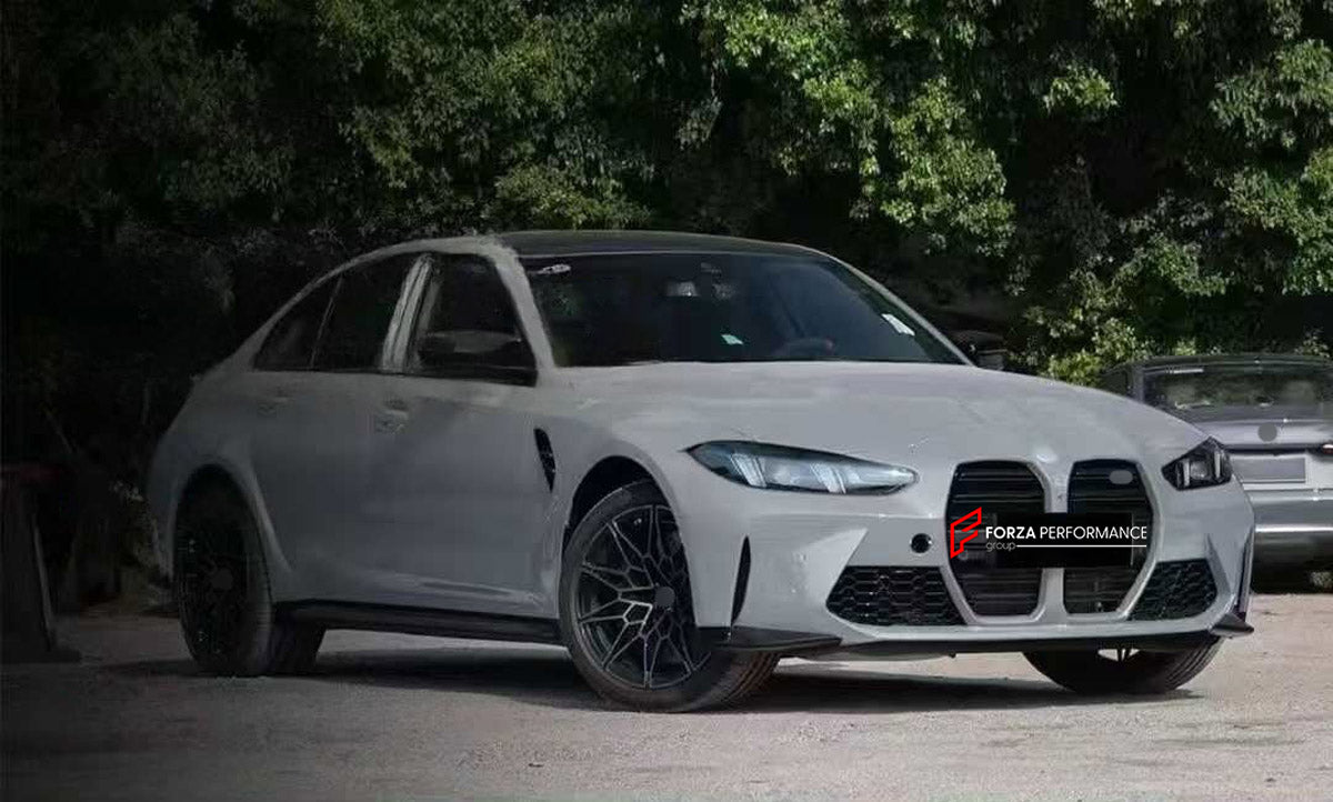 CONVERSION WIDE BODY KIT for BMW 3 SERIES G20 G28 LCI 2022 - 2024 UPGRADE to M3 G80 2020 - 2022 FORZA PERFORMANCE custom fit M3 Style

Set includes:
Front Bumper Assembly
Headlights
Hood Bonnet
Front Fenders
Side Skirts
Rear Bumper Assembly
Rear Diffuser
Exhaust Tips

Material: Plastic

NOTE: Professional installation is required.