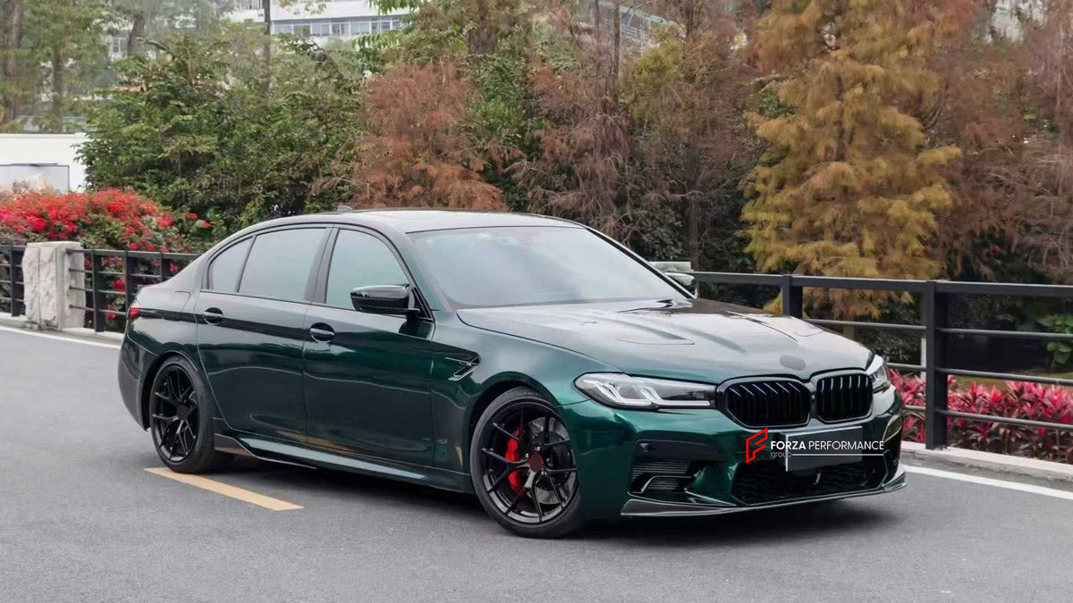 CONVERSION WIDE BODY KIT for BMW 5 SERIES G30 G38 2016 - 2020 UPGRADE to M5 CS F90 LCI 2020 - 2023 FORZA PERFORMANCE custom fit M5 CS Style

Set includes:
Front Lip
Front Bumper Assembly
Front Grille
Headlights
Hood Bonnet
Front Fenders
Side Skirts
Tail Lights
Rear Bumper Assembly
Rear Diffuser
Exhaust Tips

Material: Plastic

NOTE: Professional installation is required.