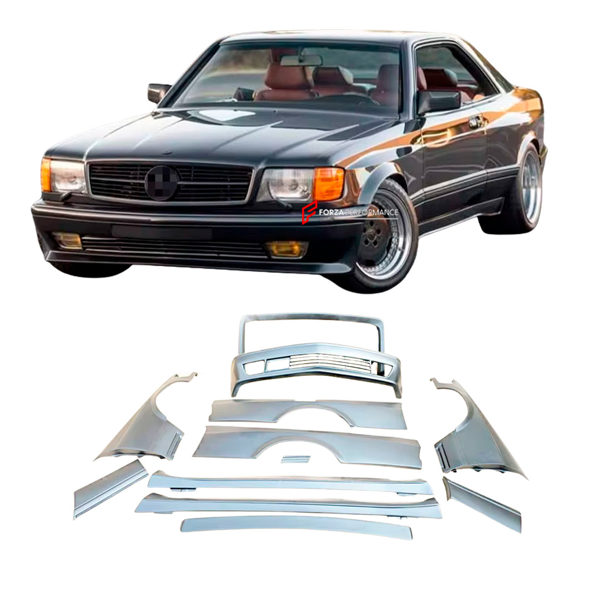 CONVERSION WIDE BODY KIT for MERCEDES BENZ 380SEC 420SEC 500SEC 560SEC W126 1979 - 1991 upgrade to WIDE BODY 560SEC AMG

Set includes:

Front Bumper
Front Fenders
Side Skirts
Rear Quarter Panels

Rear Bumper

Material: Fiberglass

NOTE: Professional installation is required.

CONTACT US FOR PRICING

Why “Contact Us for Pricing”?

We don’t display fixed prices because our goal is to offer you the most competitive deal possible. Product costs often decrease over time, and by requesting a quote, you’ll receive