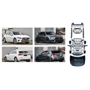 CONVERSION WIDE BODY KIT for MERCEDES-BENZ A-CLASS W177 HATCHBACK 2018 - 2022 UPGRADE to A-CLASS AMG W177 A45S 2019 - 2022 FORZA PERFORMANCE custom fit Wide A45S AMG Style

Set includes:
Front Lip
Front Bumper Assembly
Front Grille
Hood Bonnet
Front Fenders
Side Skirts
Rear Bumper Assembly
Rear Diffuser
Exhaust Tips

Material: Plastic

NOTE: Professional installation is required.