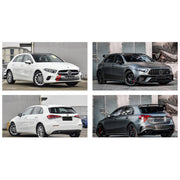 CONVERSION WIDE BODY KIT for MERCEDES-BENZ A-CLASS W177 HATCHBACK 2018 - 2022 UPGRADE to A-CLASS AMG W177 A45S 2019 - 2022 FORZA PERFORMANCE custom fit Wide A45S AMG Style

Set includes:
Front Lip
Front Bumper Assembly
Front Grille
Hood Bonnet
Front Fenders
Side Skirts
Rear Bumper Assembly
Rear Diffuser
Exhaust Tips

Material: Plastic

NOTE: Professional installation is required.