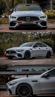 CONVERSION WIDE BODY KIT for MERCEDES-BENZ C-CLASS W206 2021+ UPGRADE to C63 AMG W206 2022+ FORZA PERFORMANCE custom fit C63 AMG Style

Set includes:
Front Bumper Assembly
Front Grille
Hood Bonnet
Front Fenders
Side Skirts
Rear Bumper Fins
Rear Diffuser
Exhaust Tips

Material: Plastic

NOTE: Professional installation is required.