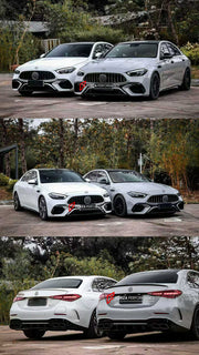 CONVERSION WIDE BODY KIT for MERCEDES-BENZ C-CLASS W206 2021+ UPGRADE to C63 AMG W206 2022+ FORZA PERFORMANCE custom fit C63 AMG Style

Set includes:
Front Bumper Assembly
Front Grille
Hood Bonnet
Front Fenders
Side Skirts
Rear Bumper Fins
Rear Diffuser
Exhaust Tips

Material: Plastic

NOTE: Professional installation is required.