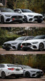 CONVERSION WIDE BODY KIT for MERCEDES-BENZ C-CLASS W206 2021+ UPGRADE to C63 AMG W206 2022+ FORZA PERFORMANCE custom fit C63 AMG Style

Set includes:
Front Bumper Assembly
Front Grille
Hood Bonnet
Front Fenders
Side Skirts
Rear Bumper Fins
Rear Diffuser
Exhaust Tips

Material: Plastic

NOTE: Professional installation is required.