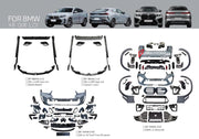 CONVERSION BODY KIT for BMW X6 G06 LCI 2023+ to X6M F96 LCI 2023+  Set includes:  Front Bumper Assembly Side Fender Flares Rear Bumper Assembly Exhaust Tips