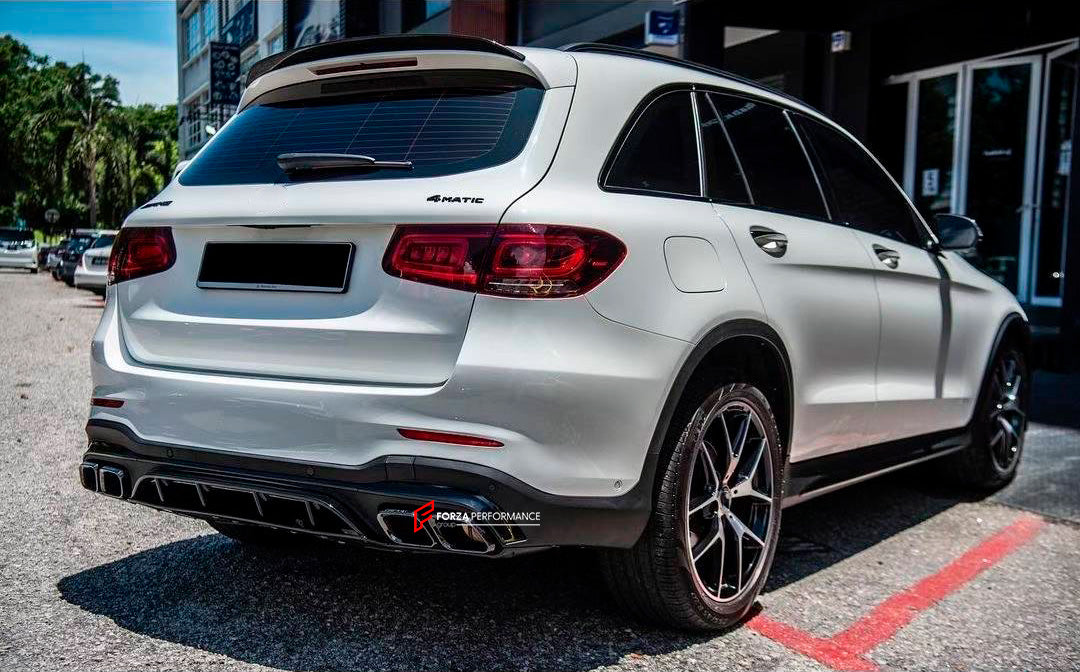 CONVERSION BODY KIT for MERCEDES BENZ GLC X253 2020 - 2022 UPGRADE to GLC 63S FACELIFT

Set includes:
Front Bumper Assembly
Front Grille
Side Fender Flares
Side Skirts
Rear Bumper Assembly
Exhaust Tips

Material: Plastic

Note: Professional installation is required