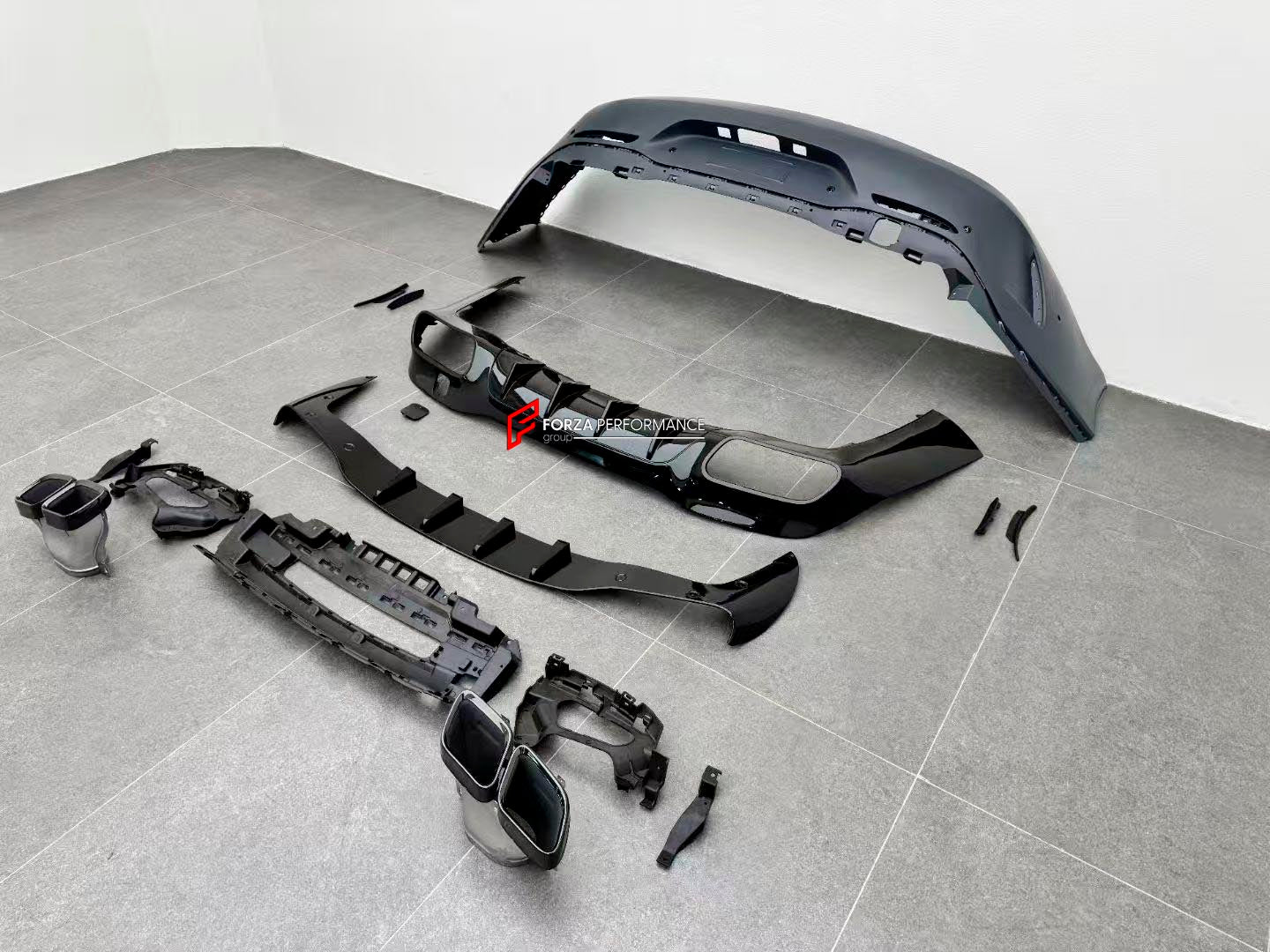 CONVERSION UPGRADE BODY KIT for MERCEDES-BENZ X290 GT43 GT50 2018+ upgrade to X290 GT53 GT63 2018+



Set includes:

Front Bumper Assembly

Front Lip
Front Bumper Air Inlets
Rear Bumper Assembly
Rear Diffuser
Exhaust Tips

Material: Plastic

NOTE: Professional installation is required