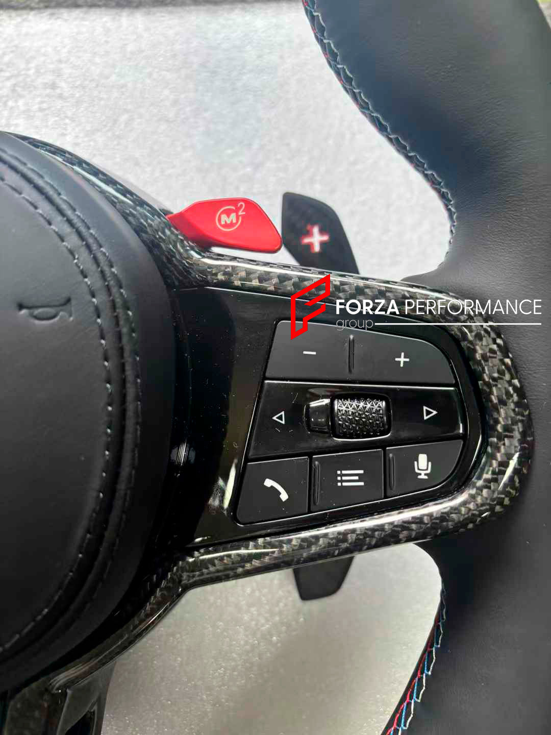 CUSTOM CARBON STEERING WHEEL with PADDLE SHIFTERS for BMW M5 F90