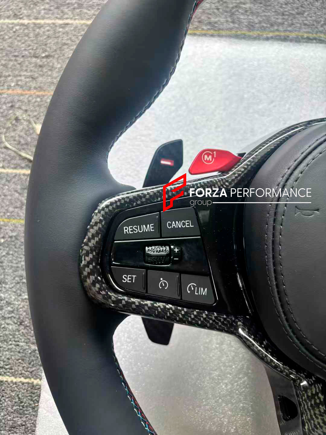 CUSTOM CARBON STEERING WHEEL with PADDLE SHIFTERS for BMW M5 F90