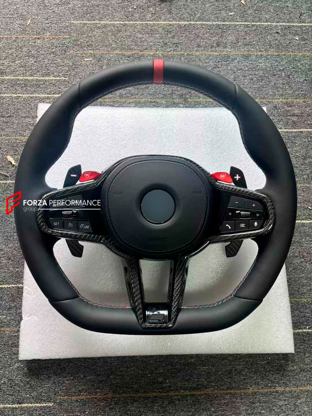CUSTOM CARBON STEERING WHEEL with PADDLE SHIFTERS for BMW M5 F90