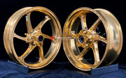 We manufacture premium quality forged motorcycle wheels rims for HONDA CB1300SP in any design, size, color.

Wheel sizes (motorcycle spec):

Front: 3.5 x 17

Rear: 5.5 x 17

Weight:

Front: 3.85 kg (8.49 lbs)

Rear: 4.95 kg (10.91 lbs)


Finishing: Gloss Gold

Forza Performance Group engineers and manufactures each forged motorcycle wheel individually per order. This ensures precise fitment, uncompromised strength, and unique styling. Whether for racing, touring, or daily use — our wheels are built for both