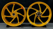 We manufacture premium quality forged motorcycle wheels rims for HONDA CBR1000RRR in any design, size, color.

Wheel sizes (motorcycle spec):

Front: 3.5 x 17

Rear: 6 x 17

Weight:

Front: 3.95 kg (8.71 lbs)

Rear: 4.75 kg (10.47 lbs)


Finishing: Gloss Gold

Forza Performance Group engineers and manufactures each forged motorcycle wheel individually per order. This ensures precise fitment, uncompromised strength, and unique styling. Whether for racing, touring, or daily use — our wheels are built for both