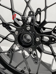 We manufacture premium quality forged motorcycle wheels rims for BMW R 1250 RT in any design, size, color.

Wheel sizes (motorcycle spec):

Front: 3.5 x 17

Rear: 5.5 x 17

Weight:

Front: 4.7 kg (10.36 lbs)

Rear: 4.55 kg (10.03 lbs)


Finishing: Satin Black

Forza Performance Group engineers and manufactures each forged motorcycle wheel individually per order. This ensures precise fitment, uncompromised strength, and unique styling. Whether for racing, touring, or daily use — our wheels are built for both